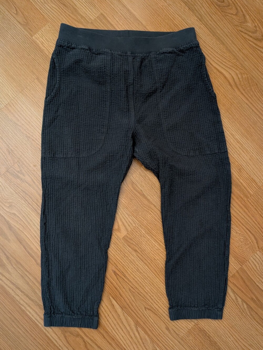 Prairie Underground Black Cropped Textured Jogger Pants